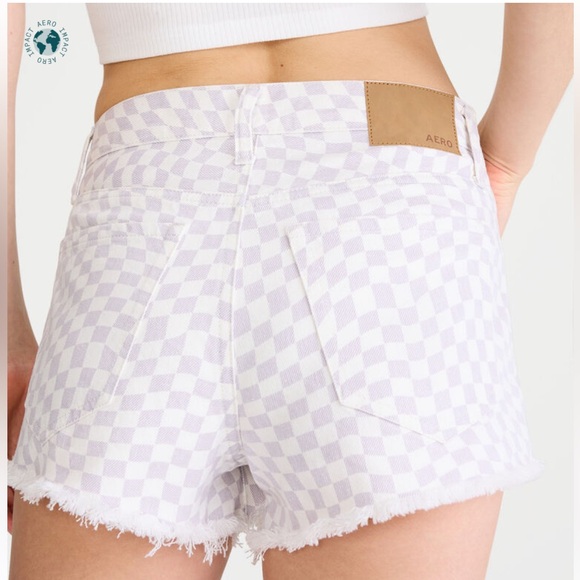 Aero Purple and White Checkered Hi-Rise Denim Size 000R - Picture 2 of 6